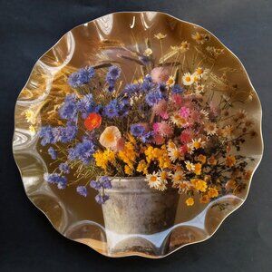 MCM Fab Ware Wildflowers Design 13.5" Diameter Ruffled Edge Retro Tray Canada